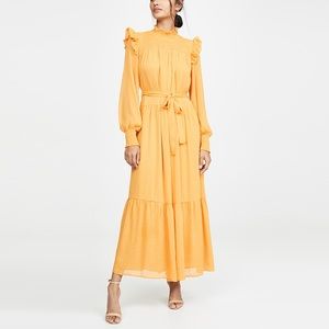 English Factory Yellow Swiss Dot Dress